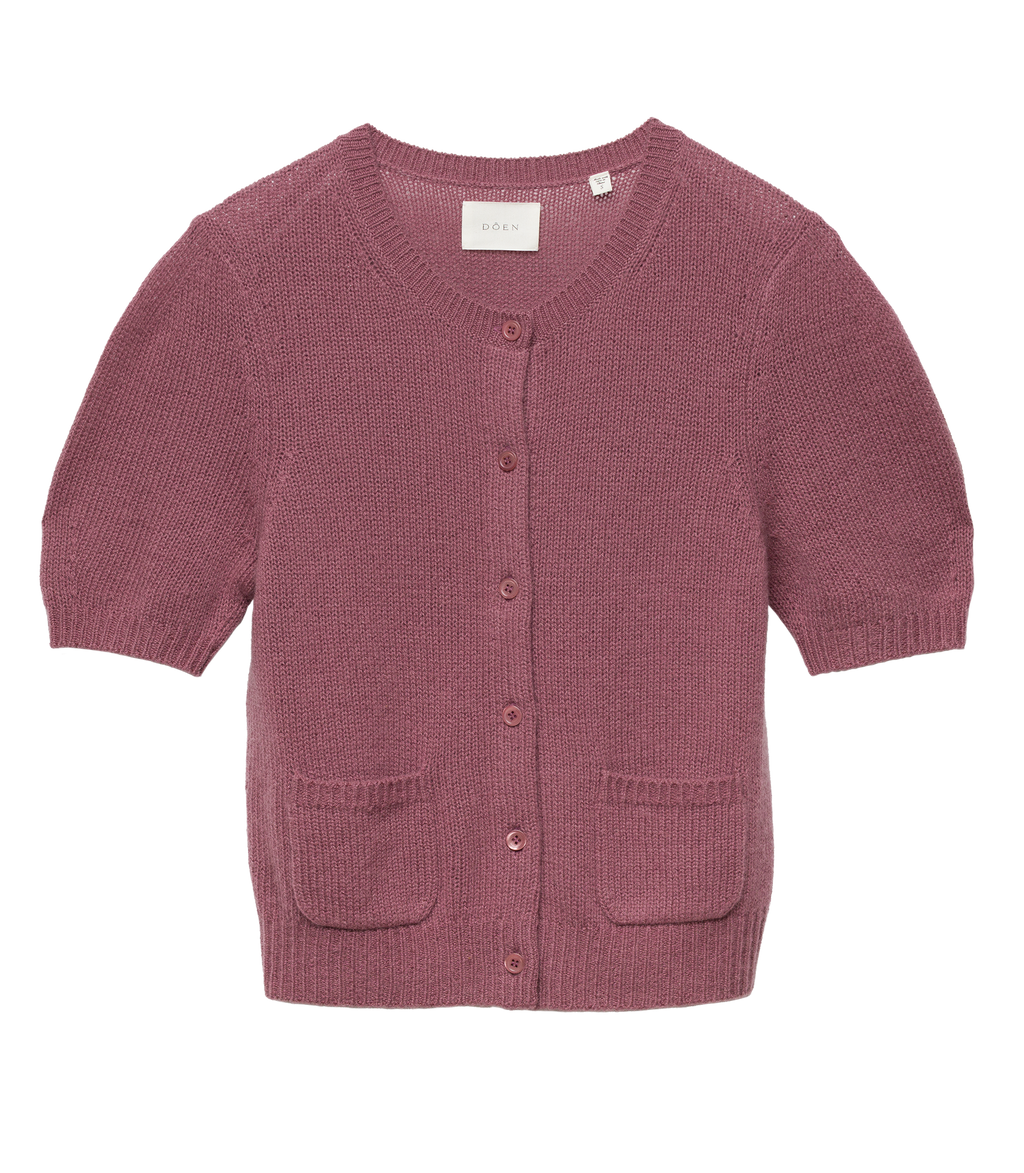 ALESIA CASHMERE CARDIGAN -- ROSE MAUVE