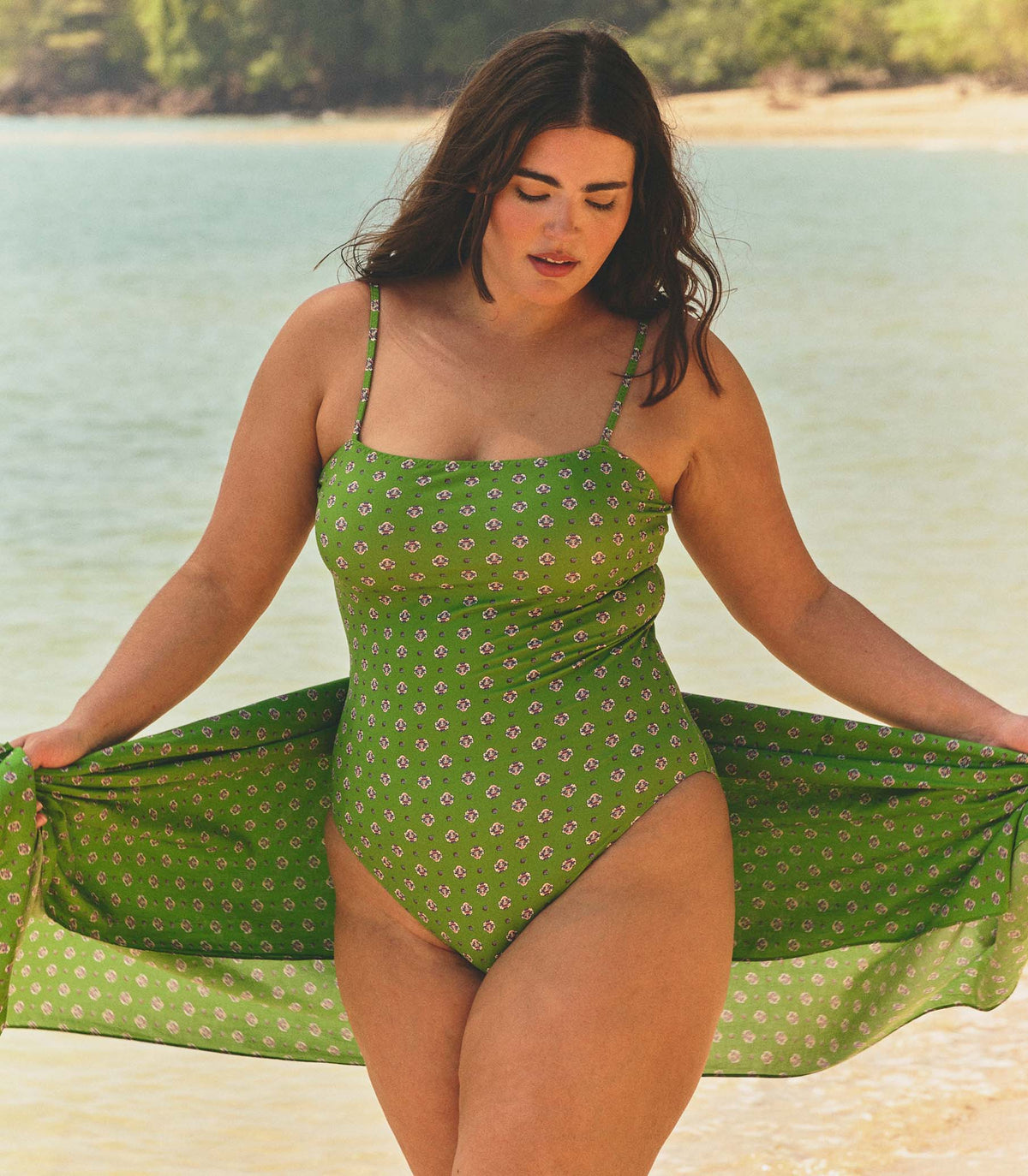 CASCAIS SARONG -- VERT CADIZ FOULARD