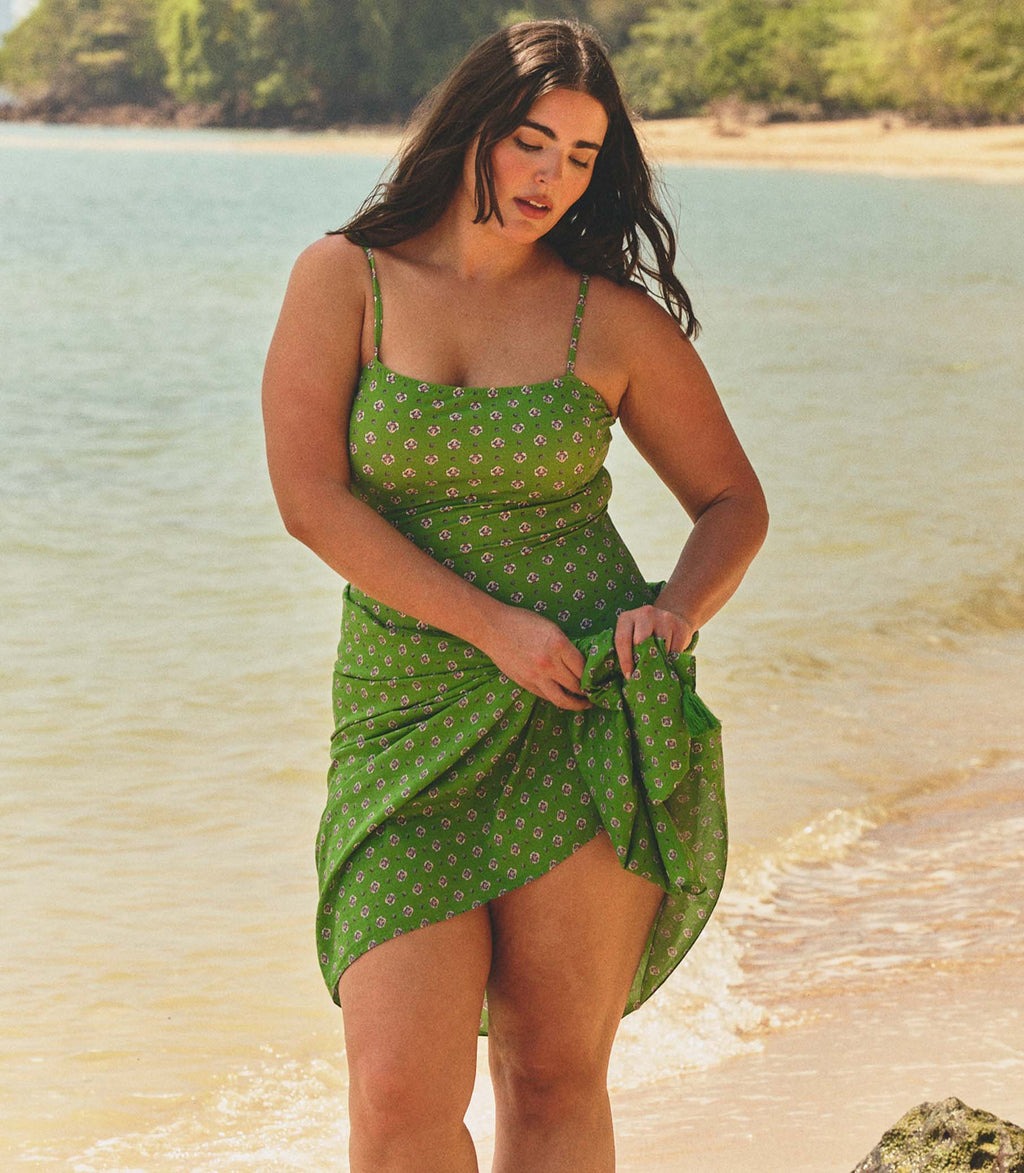 CASCAIS SARONG -- VERT CADIZ FOULARD