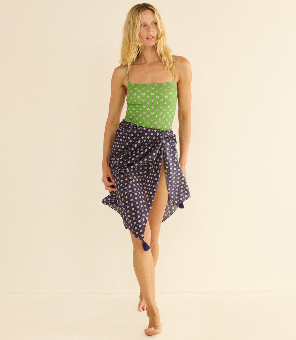 CASCAIS SARONG -- NAVY CADIZ FOULARD