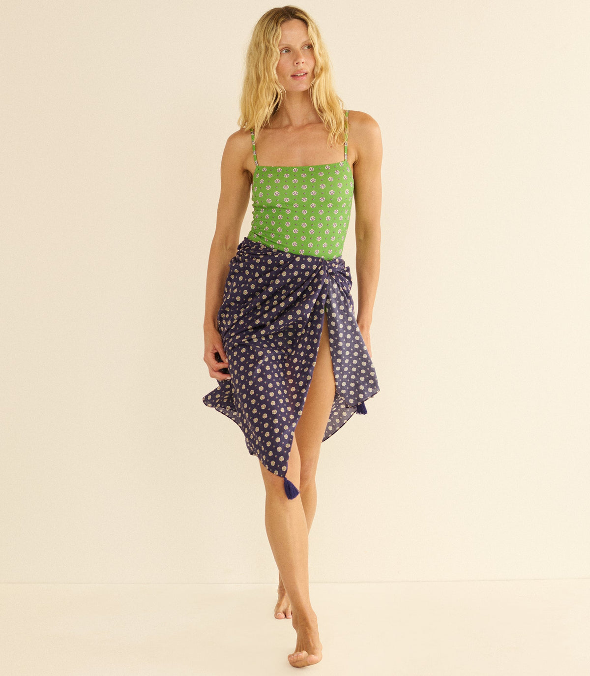 CASCAIS SARONG -- NAVY CADIZ FOULARD