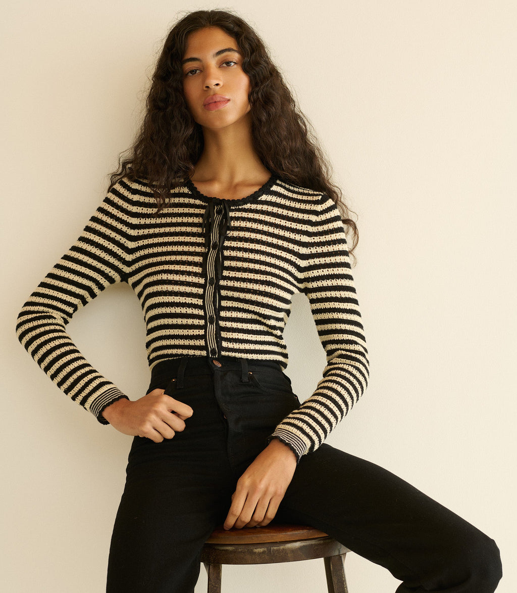 EVERLYN CARDIGAN -- SIDONIE STRIPE
