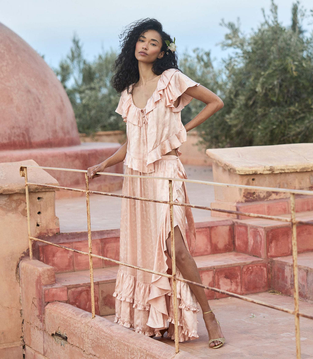 FIORENZA SKIRT -- PEACH SORBET