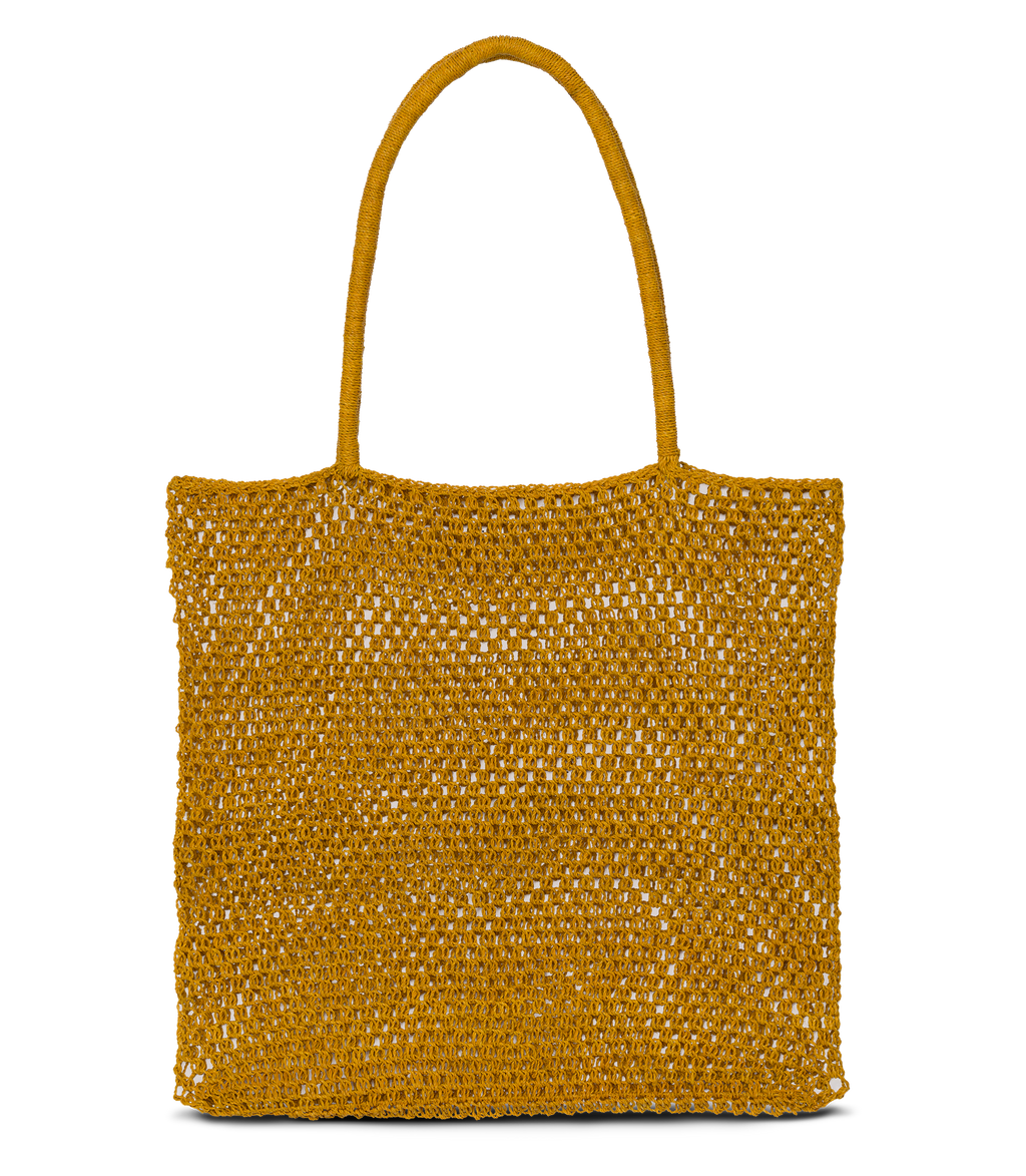 GRANDE MARION TOTE -- MUSTARD CHAMBIRA