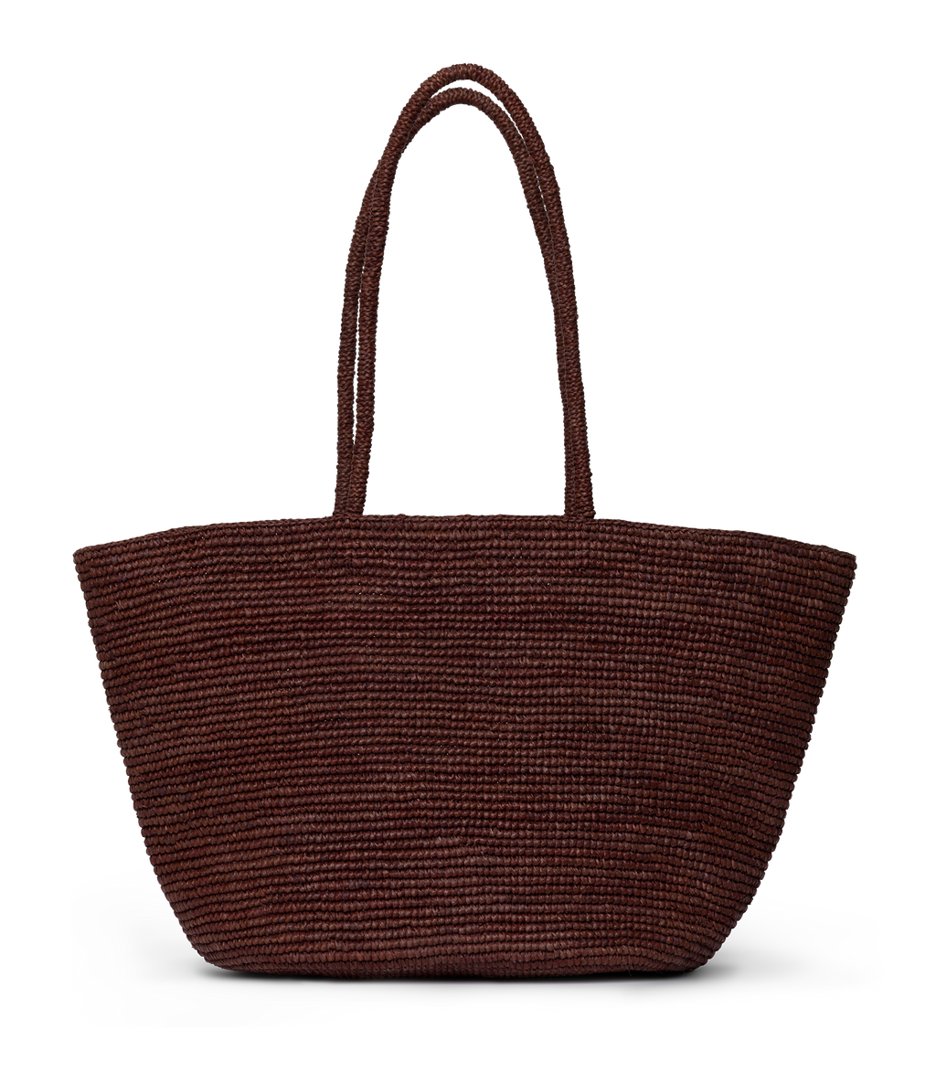 HARBOUR TOTE -- MARRON RAFFIA