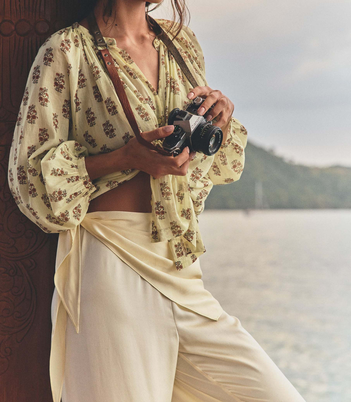 LAVON SCARF PANT -- VANILLA