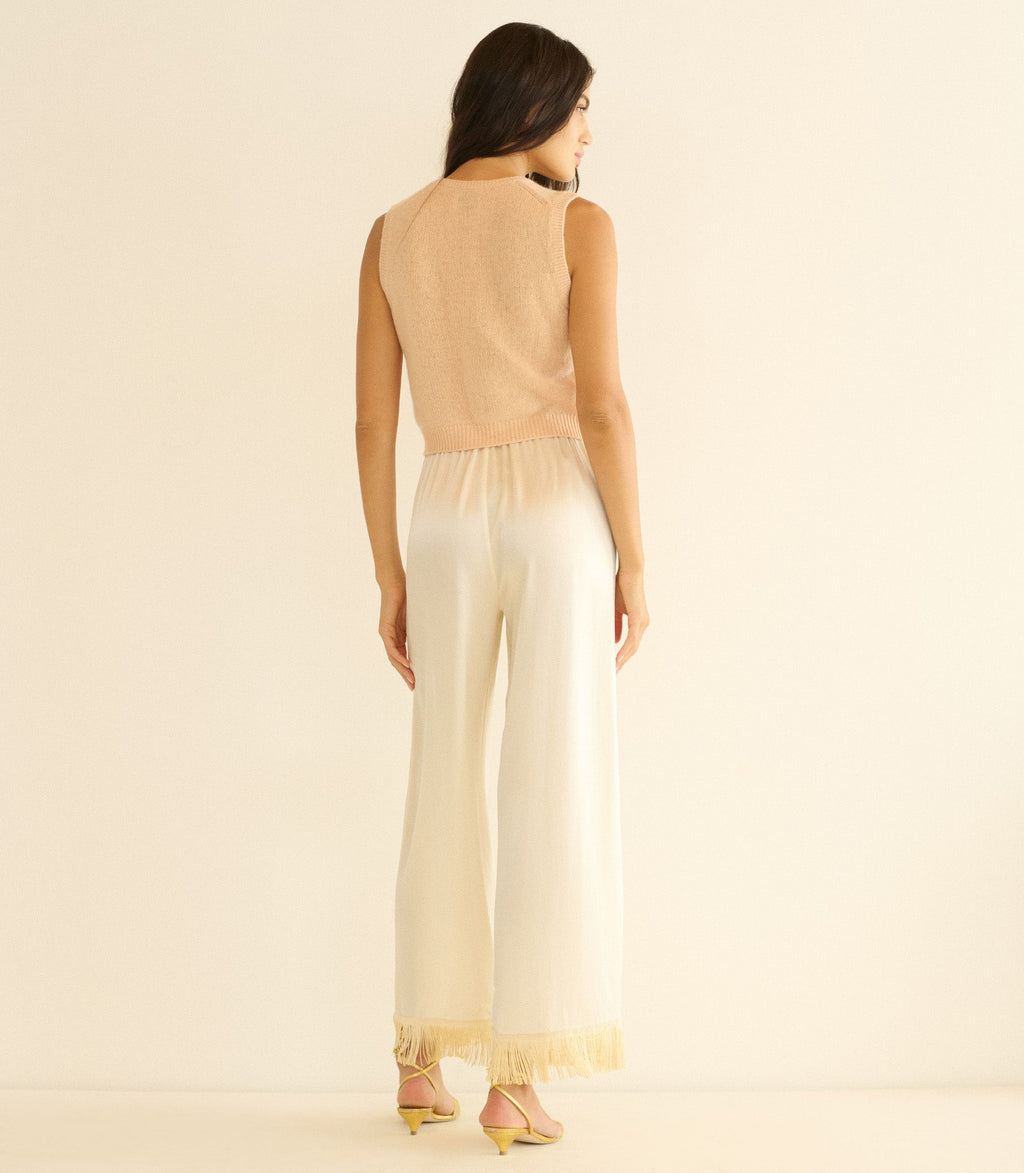 LOUDEN CASHMERE TOP -- LIGHT PEACH SORBET