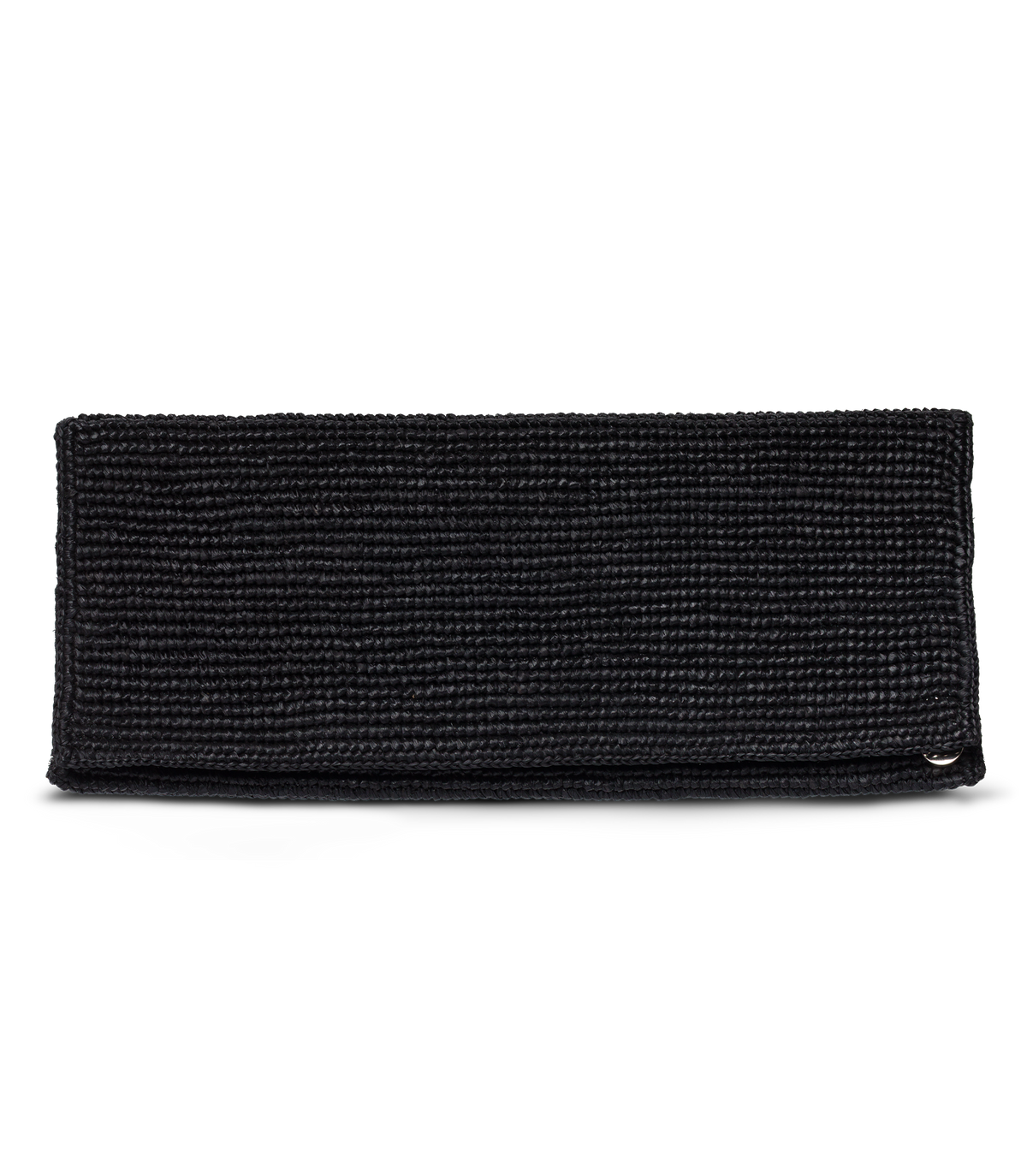 MURIEL CLUTCH -- BLACK RAFFIA