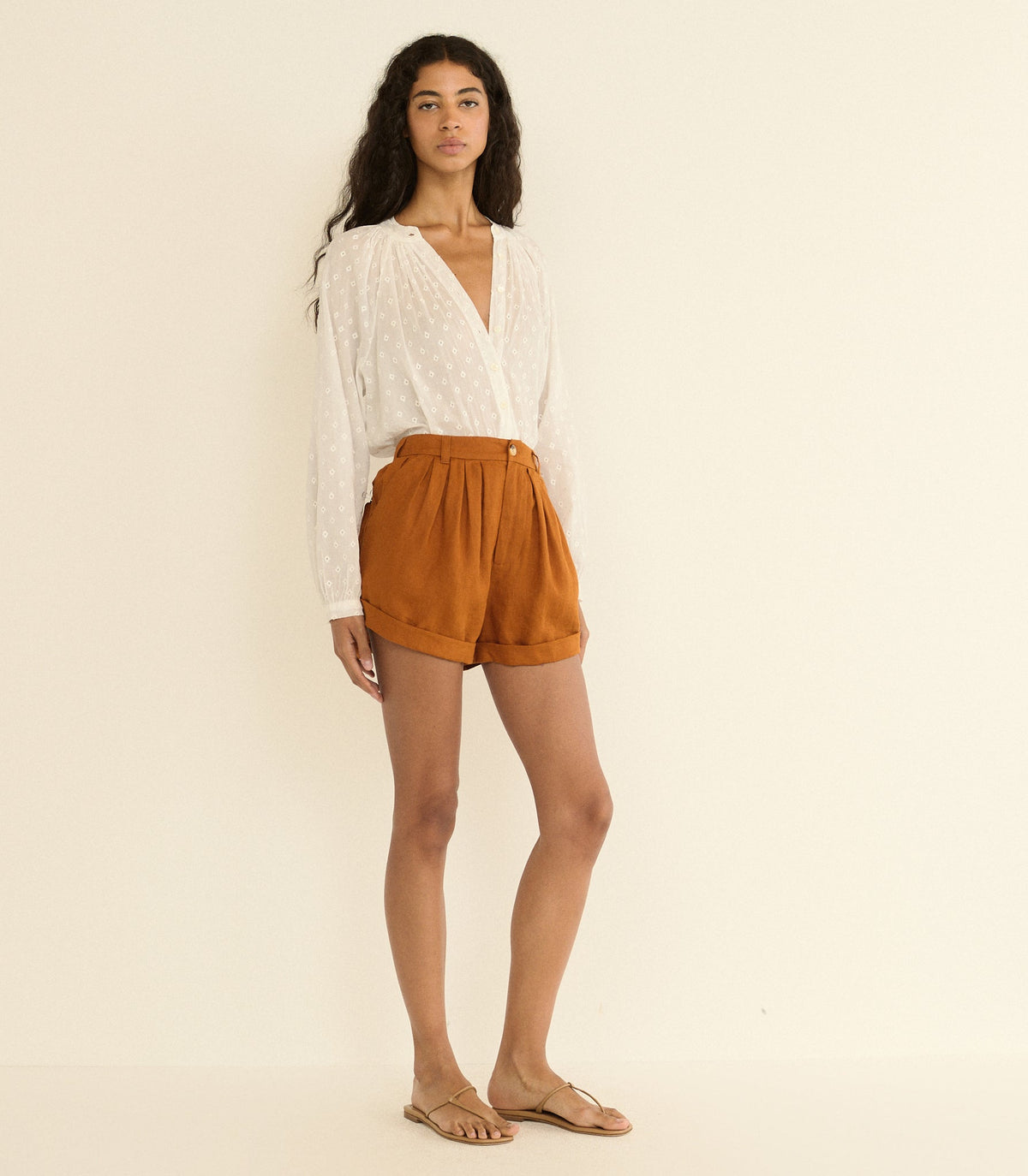 PAIGE LINEN SHORT -- SEDONA CLAY