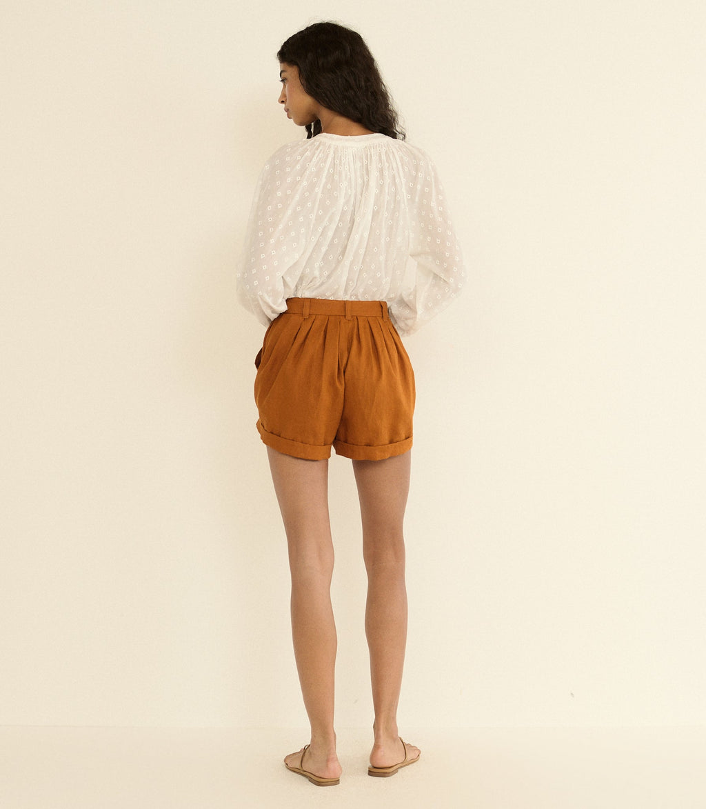 PAIGE LINEN SHORT -- SEDONA CLAY