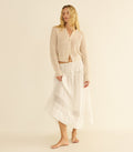 PETRA POINTELLE CARDIGAN -- HEATHER DOGWOOD