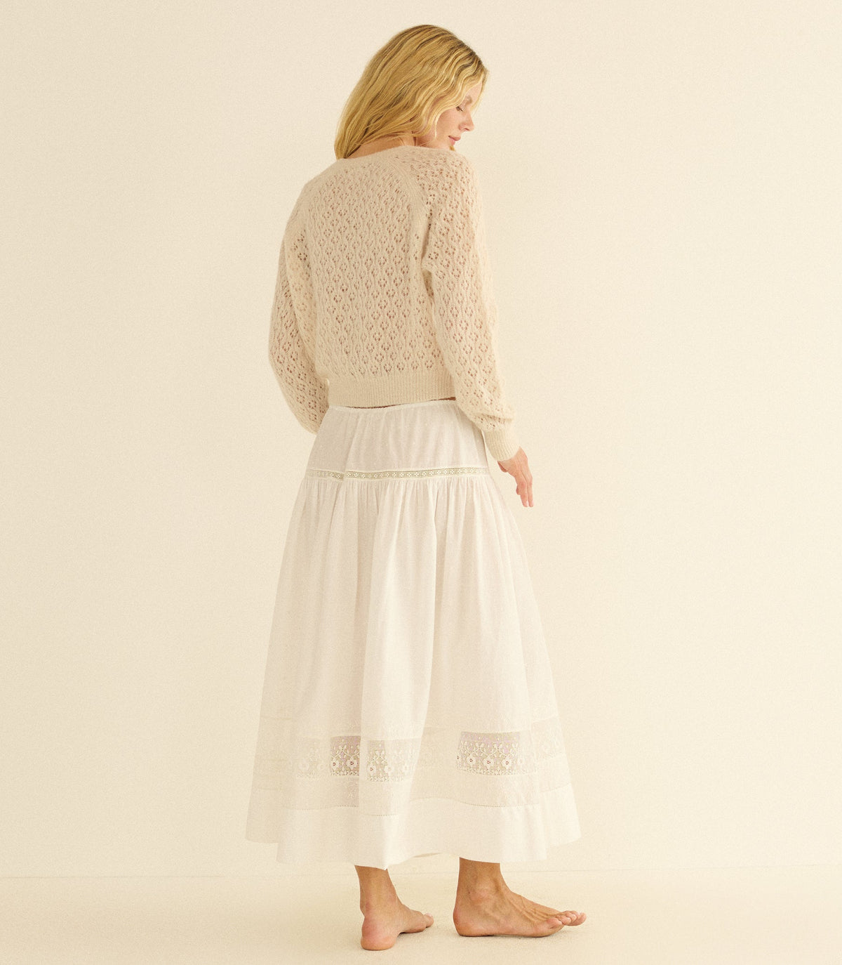 PETRA POINTELLE CARDIGAN -- HEATHER DOGWOOD