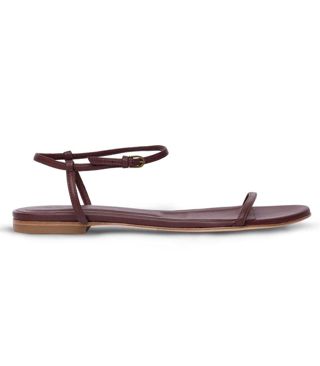 SARTENE SANDAL -- DARK CHOCOLATE NAPPA