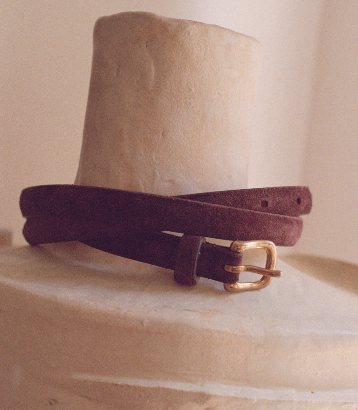 ZAZA BELT -- EQUESTRIAN BROWN SUEDE