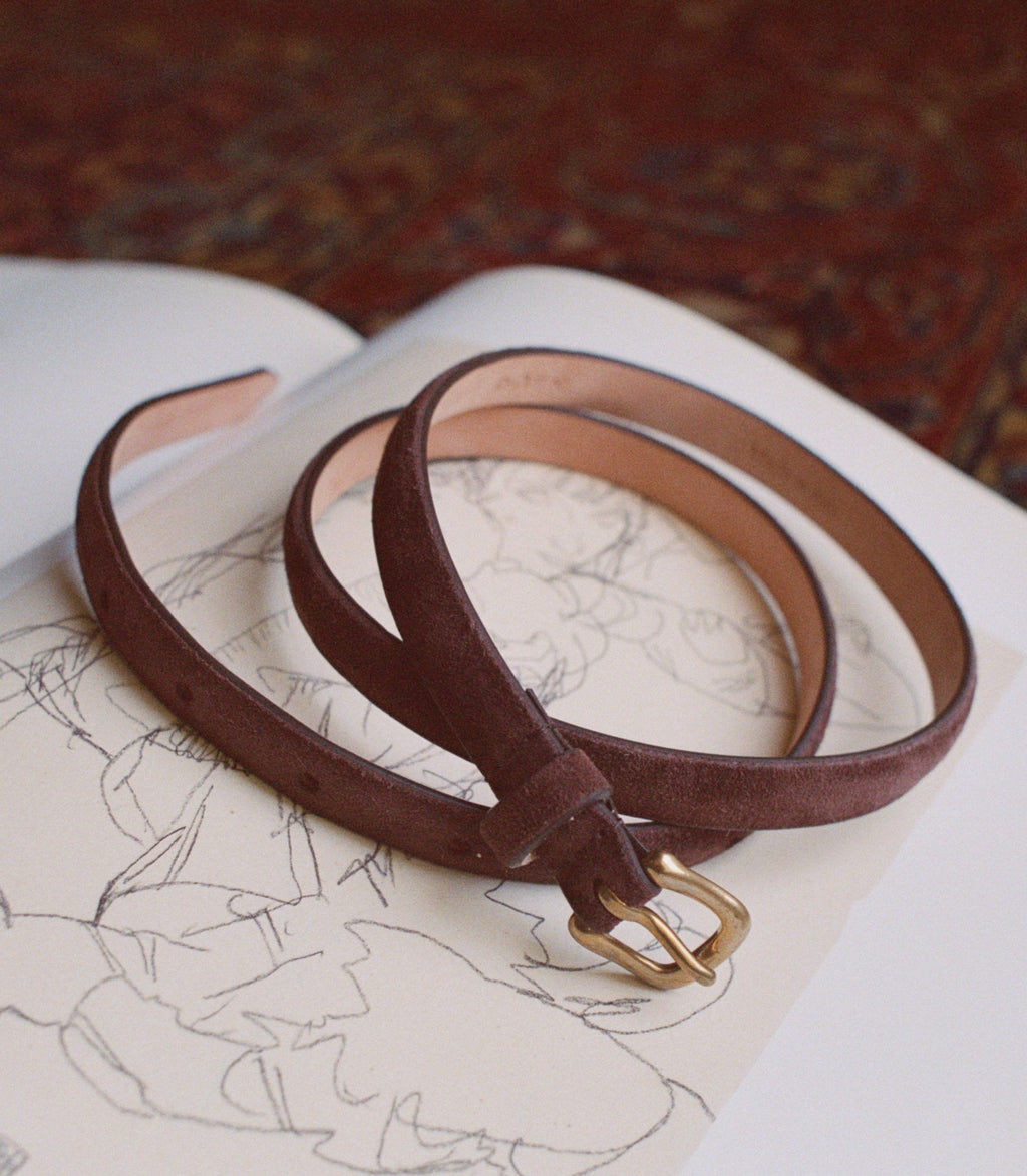 ZAZA BELT -- EQUESTRIAN BROWN SUEDE