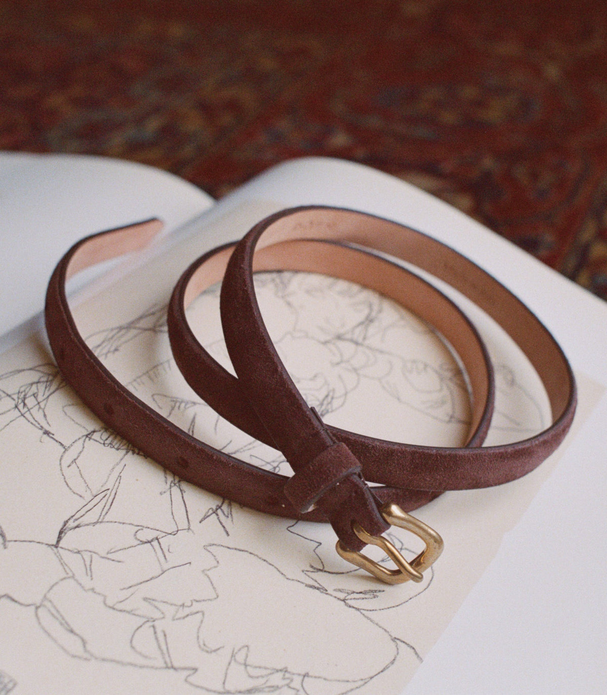 ZAZA BELT -- EQUESTRIAN BROWN SUEDE