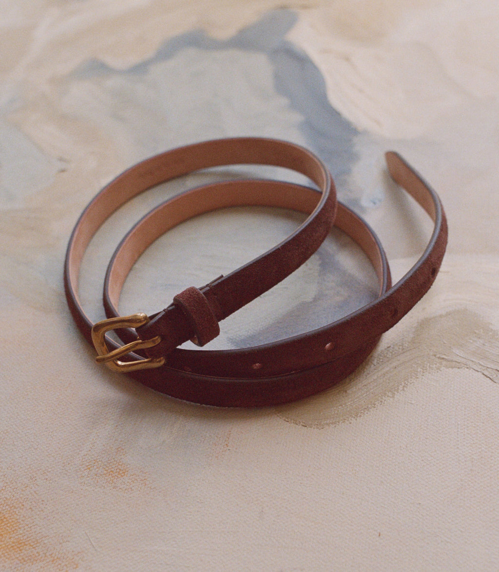 ZAZA BELT -- EQUESTRIAN BROWN SUEDE